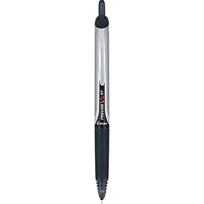PILOT Precise V5 RT Refillable & Retractable Rollerball Pens,Extra Fine Point Pens 0.5 mm,Black,- Ideal for School,Journaling & Office Writing,12 Count (Pack of 12) - color: Black, size: 12 Count (Pack of 12)