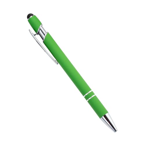 PASISIBICK 12 Pieces Green Ballpoint Pen with Stylus Tip, 2 in 1 Stylus Stylish Pen, Metal Stylus Pen for Touch Screens, Black Ink, 1.0 mm Medium Point.(12 PCS Green) - color: 12 Pcs Green Stylus Pens