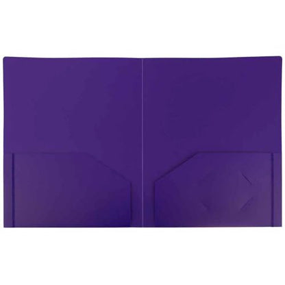 JAM PAPER Heavy Duty Plastic 2 Pocket Extra Tough School Folders - Purple - 3/Pack - color: Purple, size: 3 Per Pack