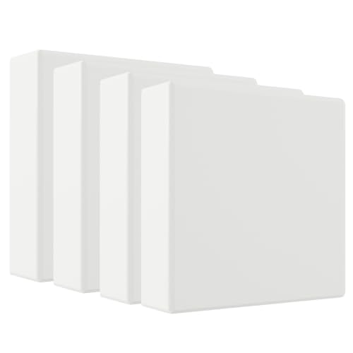 Staples 3" 3-Ring View Binder, White, 4/Pack - color: White, size: 4 Pack, style: 3'' Inch