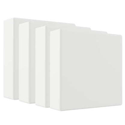 Staples 3" 3-Ring View Binder, White, 4/Pack - color: White, size: 4 Pack, style: 3'' Inch