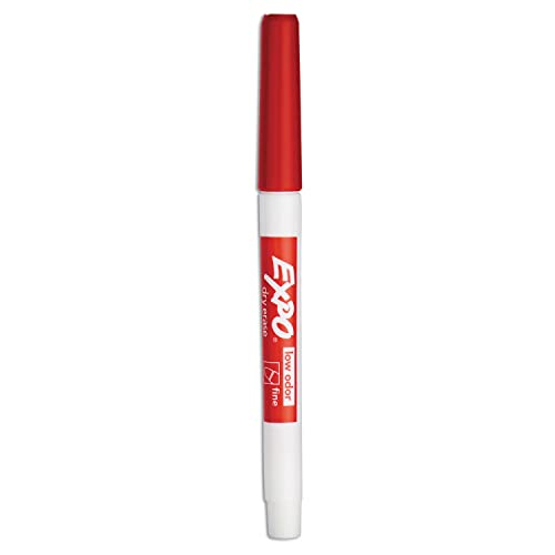EXPO Dry Erase Markers, Low Odor Ink, Red, Fine Tip, 12 Count - Whiteboard, Calendar, Organization, Essential Supplies for Office, School, Classroom, Teachers