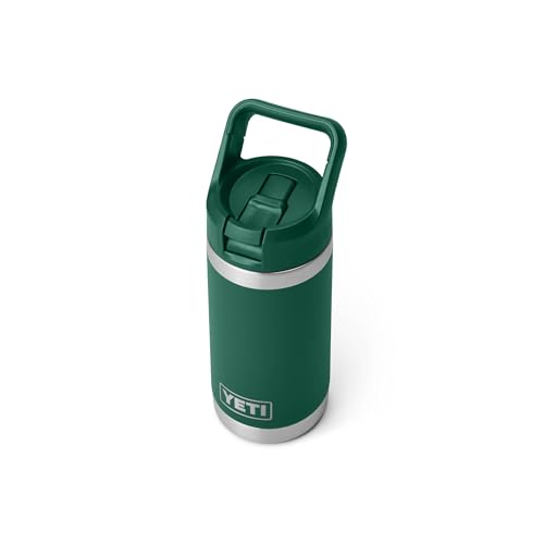 YETI Rambler Jr. 12 oz Kids Bottle, with Straw Cap - color: Black Forest Green