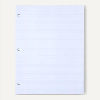 Amazon Basics College Ruled Loose Leaf Paper, 11" x 8.5", 150 Sheets, White, No Binding, 1-Pack