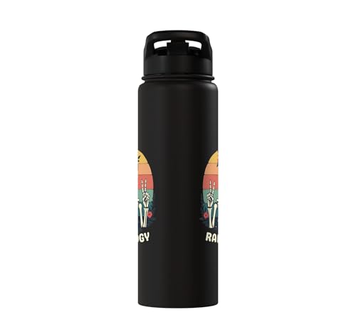 Funny Radiology Student Graduation Xray Technician Men Women Stainless Steel Insulated Water Bottle - color: Black