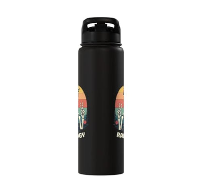 Funny Radiology Student Graduation Xray Technician Men Women Stainless Steel Insulated Water Bottle - color: Black