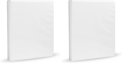 Amazon Basics 3-Ring Binder, 1-Inch, Customizable, with Pockets for Organization, White, 2-Pack - size: 2-Pack