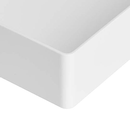 Amazon Basics Rectangular Plastic Desk Organizer with Storage Trays, Accessory Tray, Drawer Organizer, 9.4 x 6.7 x 2 inch, White (Pack of 2) - size: 9.4" x 6.7" x 2" (Pack of 2)