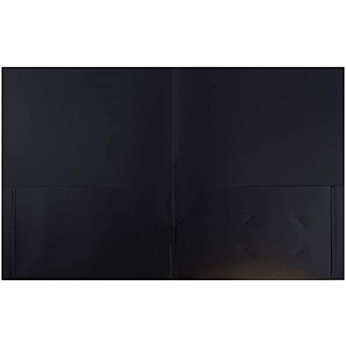 JAM PAPER Plastic 2 Pocket POP Folders - Durable School Folders - Black - 6/Pack - color: Black, size: 6 Per Pack