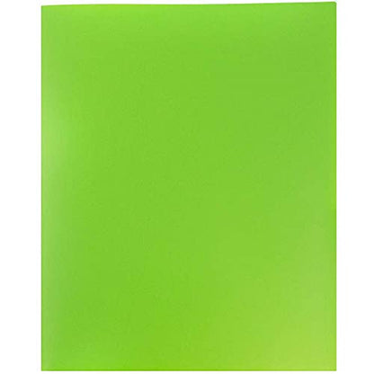 JAM PAPER Plastic 2 Pocket POP Folders - Durable School Folders - Lime Green - 6/Pack - color: Lime Green, size: 6 Per Pack