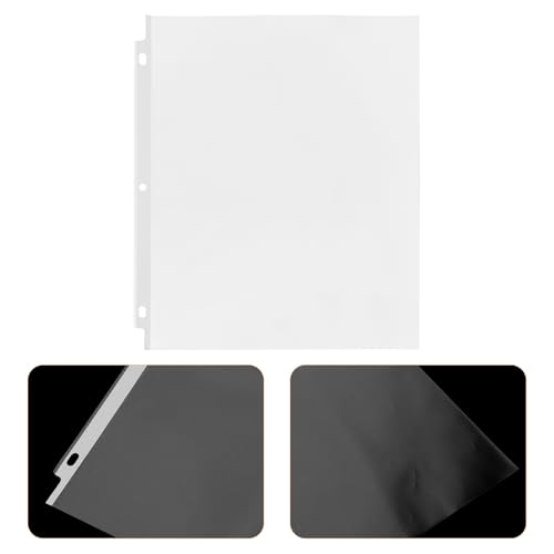 50pcs Clear Protectors Plastic Page Sleeves for Binders Transparent Punched Sheet Sleeves Reinforced Heavy Duty Document Organizers