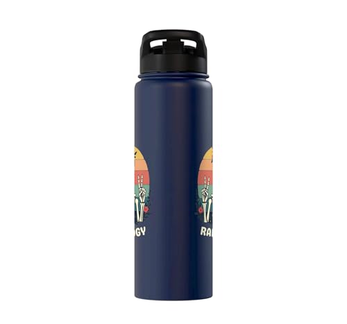 Funny Radiology Student Graduation Xray Technician Men Women Stainless Steel Insulated Water Bottle - color: Navy Blue