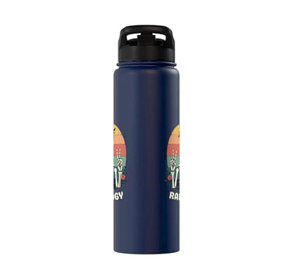 Funny Radiology Student Graduation Xray Technician Men Women Stainless Steel Insulated Water Bottle - color: Navy Blue