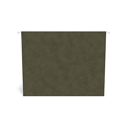 Staples Reinforced Box‑Bottom Hanging File Folders, Letter Size, 3" Expansion, Standard Green – 50/Carton - style: 50 Pack