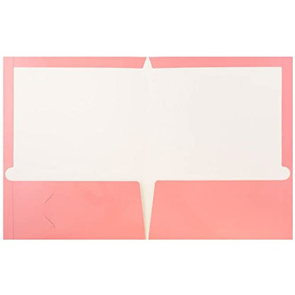 JAM PAPER Laminated Two Pocket Glossy School Folders - Letter Size - High Gloss Baby Pink Pastel - 6/Pack - color: Baby Pink, size: Pack of 6 Folders