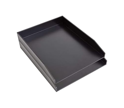 Staples Front‑Load Stackable Plastic Letter Tray, Black, 2‑Pack – Desktop Paper Organizer for Office Files & Documents - size: 1 Pack, style: Letter Tray (Front-Load)