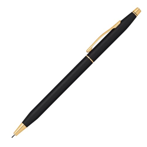 Cross Classic Century Classic Black 0.7MM Pencil - Mechanical Pencil for Effortless Writing - Distinctive Design - Sleek Body - Comfortable Grip - Easy to Refill - Corporate Gift - color: Black & Gold