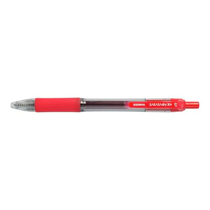 Zebra Pen Sarasa Dry X20 Retractable Gel Pens, 0.7mm Medium Point, Red Ink with Rapid Fast Dry Ink Technology, Ideal for the Left-Handed, Eliminates Smudging and Smearing in Seconds, 12-Pack (46830) - color: Red A