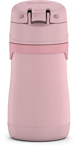 THERMOS BABY 10 ounce Stainless Steel Vacuum Insulated Straw Bottle, Rose - color: Rose, size: 10 Ounces