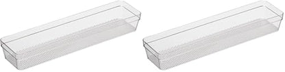 Oggi Clear Drawer Organizer | 3" X 12" | Pack of 2 | For Kitchen Drawers - size: 3" by 12" (Pack of 2)