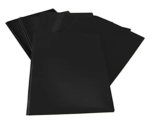 School Smart 2-Pocket Poly Folders with Fasteners, Black, Pack of 25 - color: Black, style: Fasteners