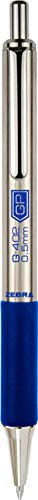 Zebra Pen STEEL G-402 Retractable Gel Pen, Blue Ink, 0.5mm, 2-Pack - color: Blue A, size: 1 Count (Pack of 2)