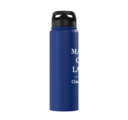 Magna Cum Laude Class Of 2026 Distinction Degree Graduation Stainless Steel Insulated Water Bottle - color: Royal Blue