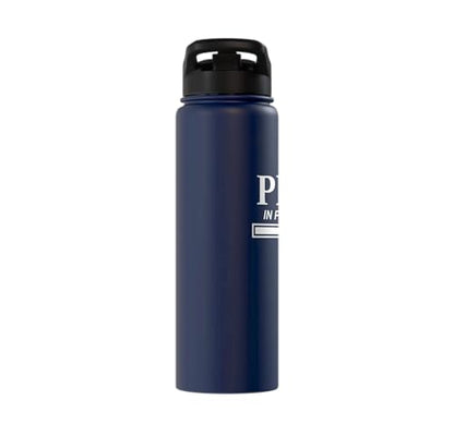 PhD in Progress Doctorate Student PhD Candidate Future Dr Stainless Steel Insulated Water Bottle - color: Navy Blue