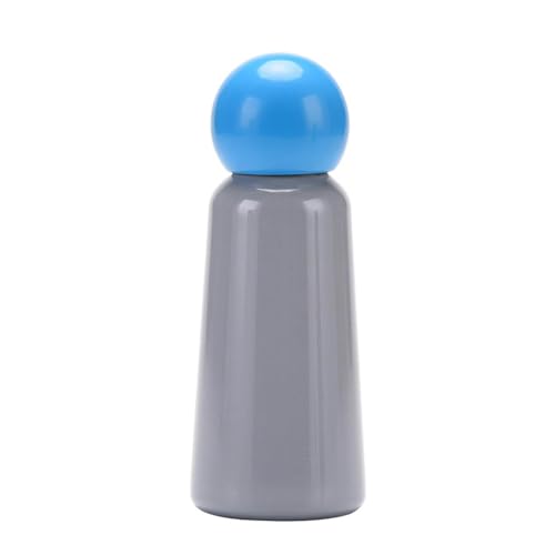 350ML/12oz Creative and Cute Stainless Steel Insulated Cup, Student Portable Outdoor Sports Water Bottle - Hailan Grey Edition - 350ML - color: Hailan Grey