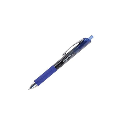 Amazon Basics Retractable Gel Pens, Fine Point 0.7mm, Smooth Writing, No-Smear Ink, Blue, 12-Pack - color: Blue
