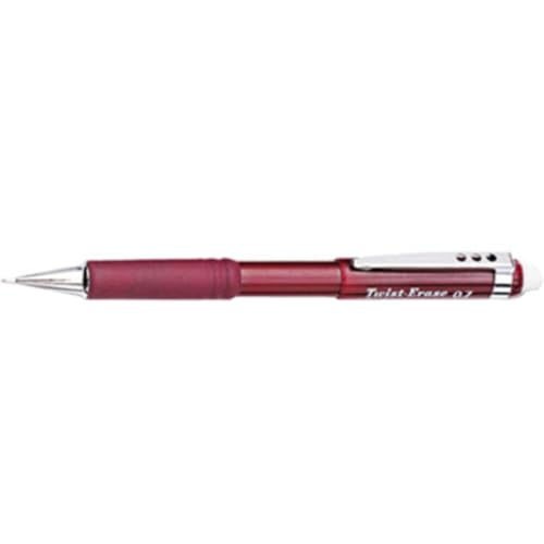 Pentel Automatic Pencil with Twist Eraser, 0.7 mm, Burgundy (PENQE517B)