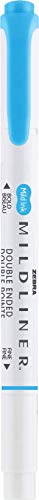 Zebra Pen Mildliner Dual-Tip Highlighters, Broad and Fine Tips, Ideal for Bible Highlighting, No Bleed, School Supplies, Teacher Supplies, and Office Supplies, Mild Cyan Ink, 12-Pack (78560upc) - color: Cyan