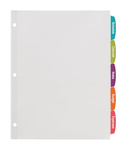 Avery Big Tab Printable White Label Dividers with Easy Peel, 5 Tabs, 4 Sets (14432) - size: One Size, style: 4 Sets