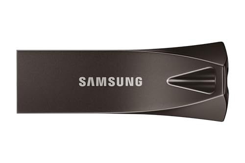 Samsung BAR Plus USB 3.2 Flash Drive, 512GB USB Standard Type-A, Speeds Up to 400MB/s, Portable Storage Memory Stick, Durable Thumb Drive Compatible with USB 3.0/2.0, MUF-512BE4/AM, Titan Gray - color: Gray, style: 512 GB