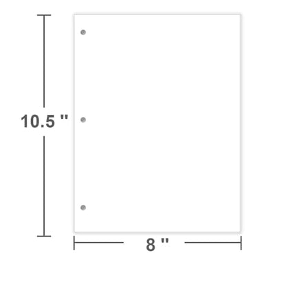 (3-Pack) 3-Hole Punched Blank Paper - 300 Sheets/600 Pages Loose Leaf Papers, 100 GSM, Paper Refills for Large Leather Journal/Filofax Binders, 8" x 10.5" - size: 8" x 10.5", style: 3-Pack