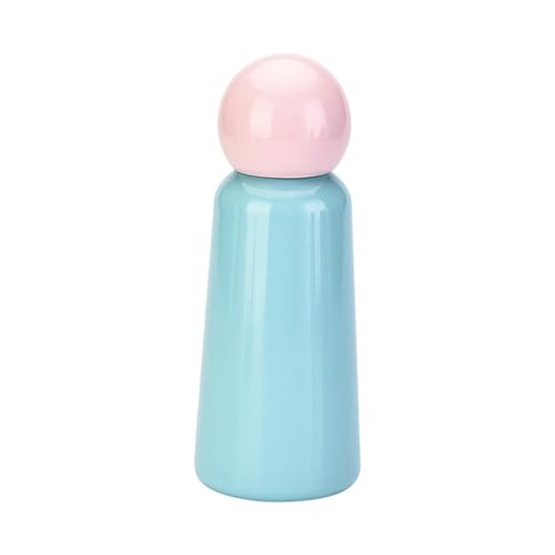 350ML/12oz Creative and Cute Stainless Steel Insulated Cup, Student Portable Outdoor Sports Water Bottle - Pink Blue Edition - 350ML - color: Pink Blue Style