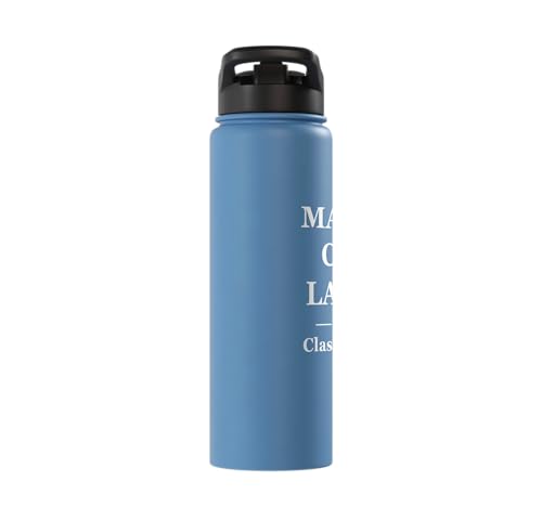 Magna Cum Laude Class Of 2026 Distinction Degree Graduation Stainless Steel Insulated Water Bottle - color: Light Blue