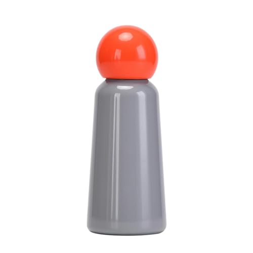 350ML/12oz Creative and Cute Stainless Steel Insulated Cup, Student Portable Outdoor Sports Water Bottle - Orange Gray Edition - 350ML - color: Orange Gray