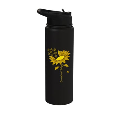 Occupational Therapy Sunflower OTA Occupational Therapist Stainless Steel Insulated Water Bottle - color: Black