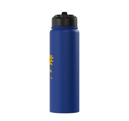 Occupational Therapy Sunflower OTA Occupational Therapist Stainless Steel Insulated Water Bottle - color: Royal Blue