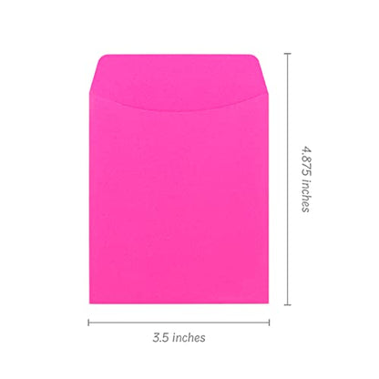 Hygloss 30 Pcs Library Card Pockets 3.5x5 Inch - Self-Adhesive Pocket Envelopes - Fuchsia Classroom Envelope Pockets - Ideal for Organizing - Colorful Small Library Book Pocket - color: Fuchsia, style: 30 Pockets