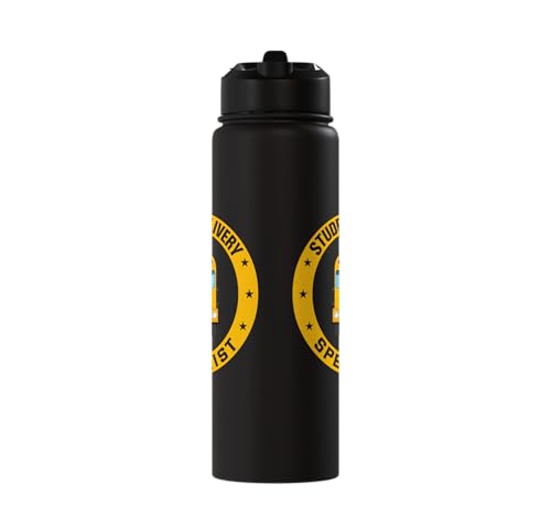 Student Delivery Specialist School Bus Driver Stainless Steel Insulated Water Bottle - color: Black
