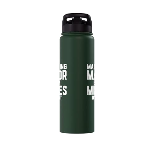 Marketing Major By Day Memes By Night Marketer Joke Student Stainless Steel Insulated Water Bottle - color: Dark Green