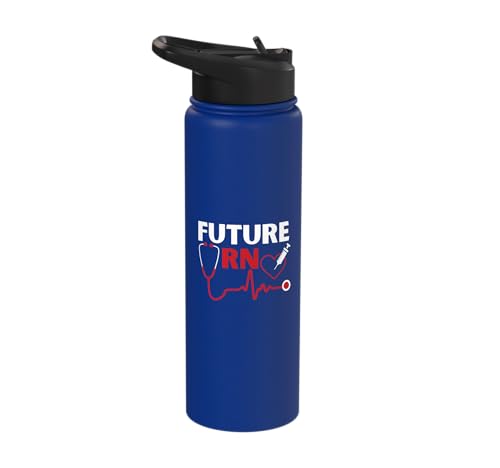 Future RN Nurse Nursing Student Registered Nurse In Training Stainless Steel Insulated Water Bottle - color: Royal Blue