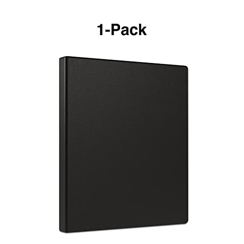 Staples Simply Economy 0.5-Inch Round Ring Non-View Binder, Holds Up to 100 Sheets, Black, Lightweight Binder for Office & School - color: 1 Pack, size: 0.5" Inch, style: Black