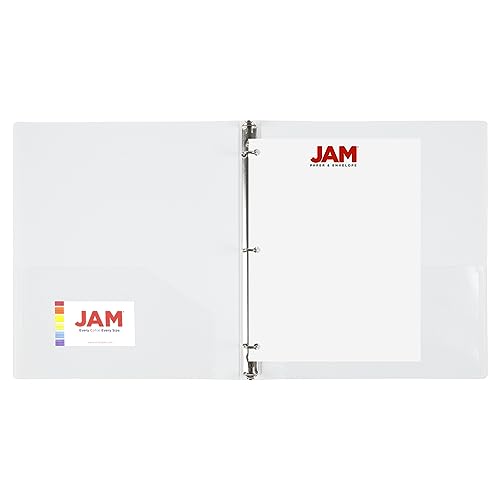JAM PAPER Plastic 0.5 inch Binder - White 3 Ring Binder - Sold Individually - color: White, size: 0.5 inch