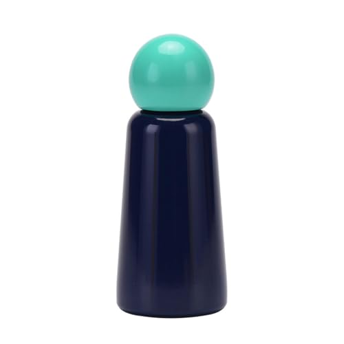 350ML/12oz Creative and Cute Stainless Steel Insulated Cup, Student Portable Outdoor Sports Water Bottle - Green Indigo Edition - 350ML - color: Green Indigo Version