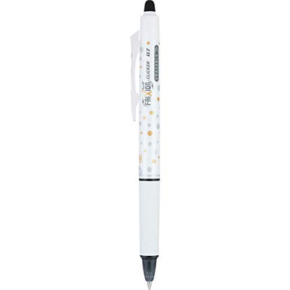 Pilot FriXion Clicker Erasable Design Collection Dots, Refillable & Retractable Gel Ink Pens, Fine Point 0.7mm, Black Ink, 5-Pack