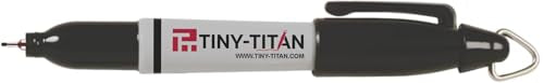 Tiny-Titan Mini Markers, EXTRA Fine Point - Permanent Ink - Metal Tip - Keychain Clip, Golf Ball Marker, Clip On Nurse's Badge - Black Ink - EXTRA Fine Point - 4 Pens