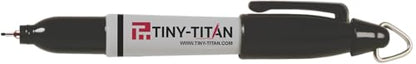Tiny-Titan Mini Markers, EXTRA Fine Point - Permanent Ink - Metal Tip - Keychain Clip, Golf Ball Marker, Clip On Nurse's Badge - Black Ink - EXTRA Fine Point - 4 Pens